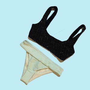 L*SPACE Mix n' Match Bikini Set Size Small Lizzie Studded Top + Veronica Bottom